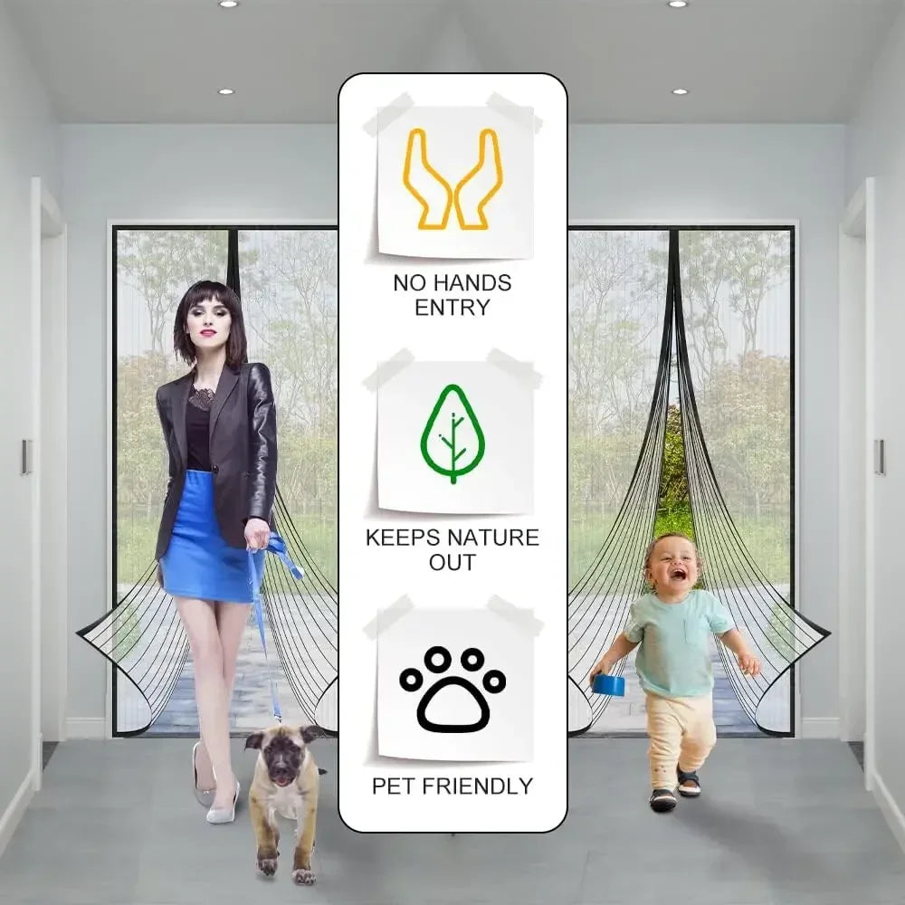 Magnetic Mesh Screen Door