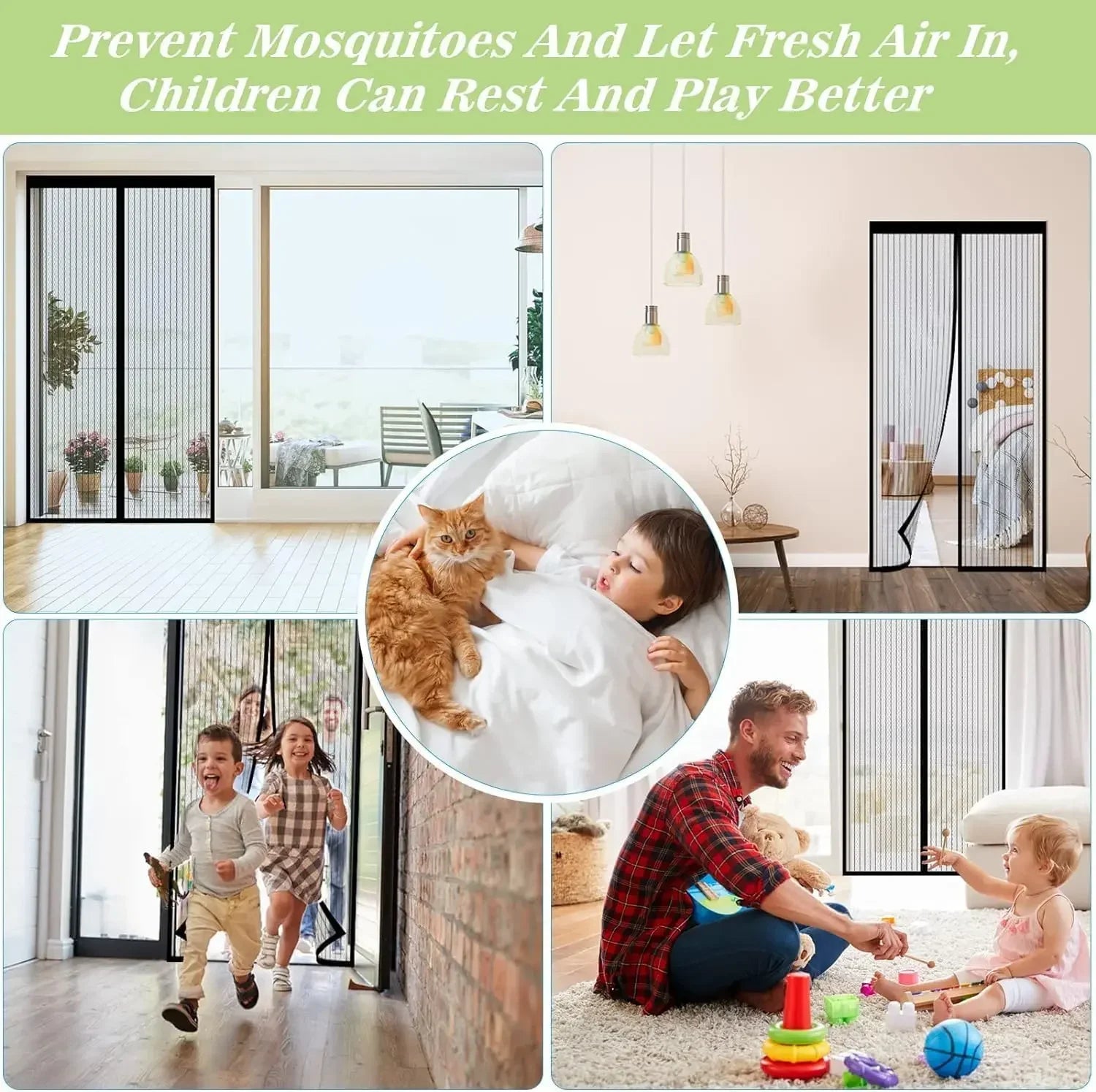 Magnetic Mesh Screen Door